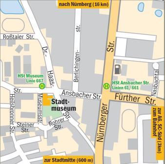 Anfahrtskarte in der Stadt