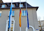 Trauerbeflaggung vor der Ludwigstraße
