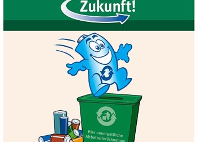 Aufkleber mit Logo des Gemeinsamen Rücknahmesystems Batterien (GRS)
