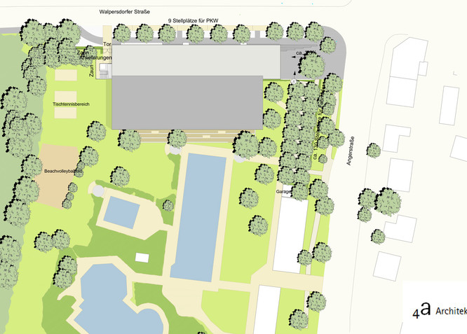Das Hallenbad ist auf dem Grundstück des Parkbads an der Ecke Walpersdorfer und Angerstraße geplant.