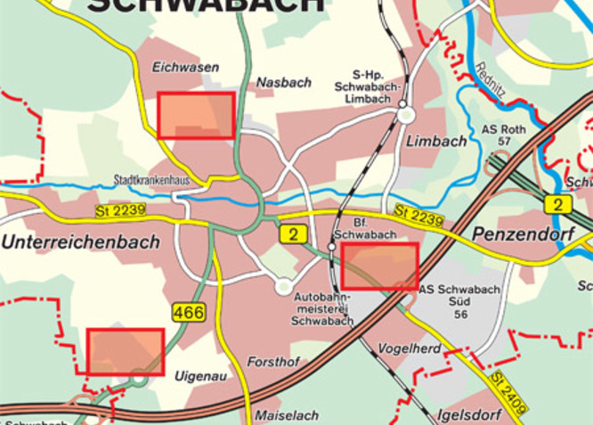 Gewerbegebiete in Schwabach