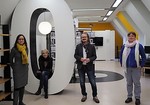 Bildungsmanagerin Jessica Kardeis, Stadtbibliotheksleiterin Annette Edler, Medienbeauftragter Markus Wawrzynek und Verwaltungsbeamtin Kathrin Franke