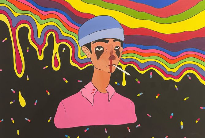 Das P-Seminar Kunst vom AKG mit ihrer Lehrerin Susanne von Janda