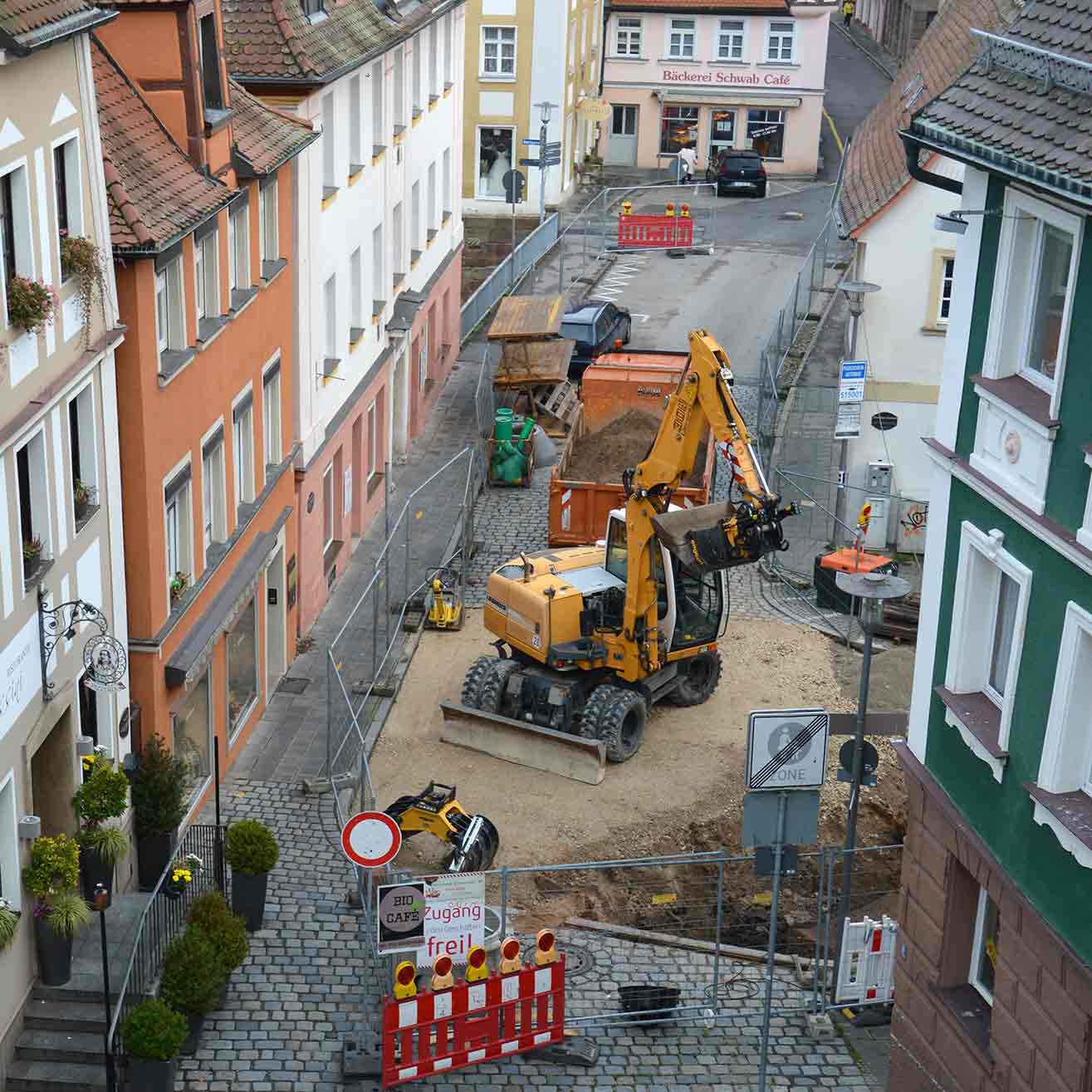 Gullydeckel mit Schwabach-Wappen