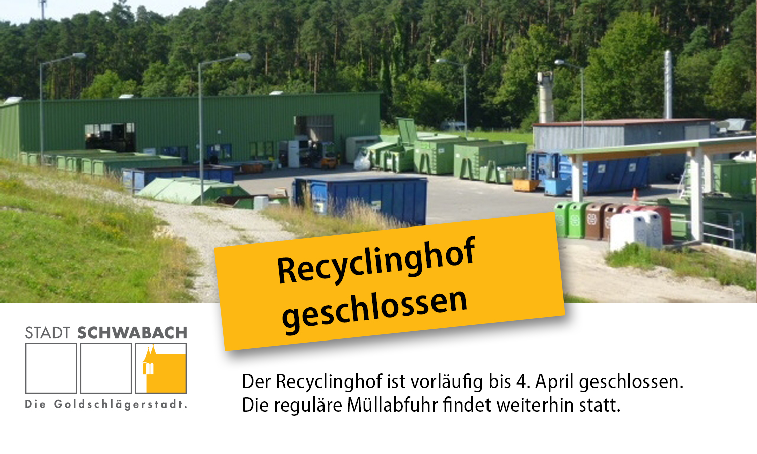 Der Recyclinghof bleibt vorläufig geschlossen. Symbolbild Recyclinghof geschlossen
