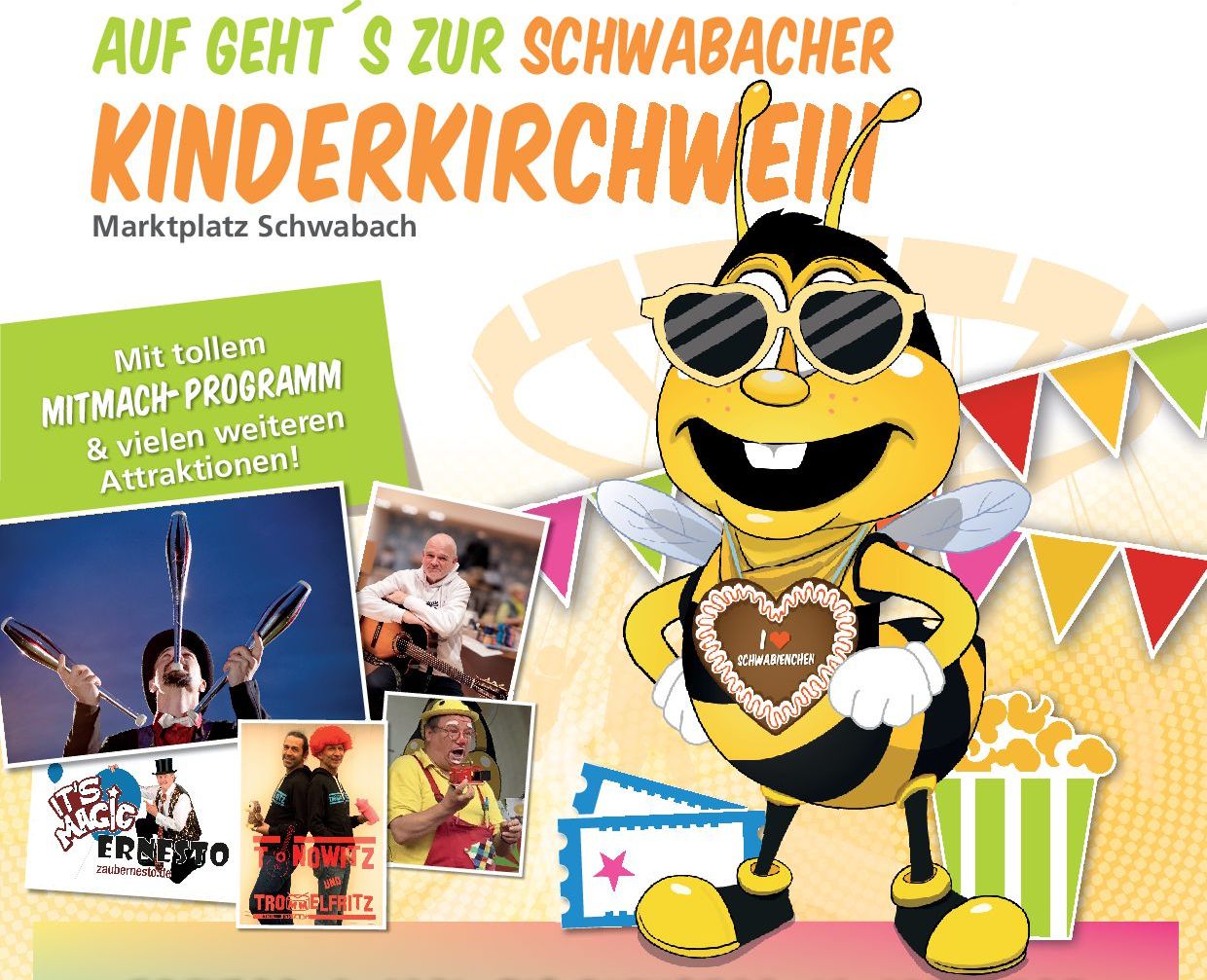 Fahrgeschäft vor der Stadtkirche