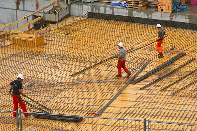 Arbeiter beim Wohnungsbau