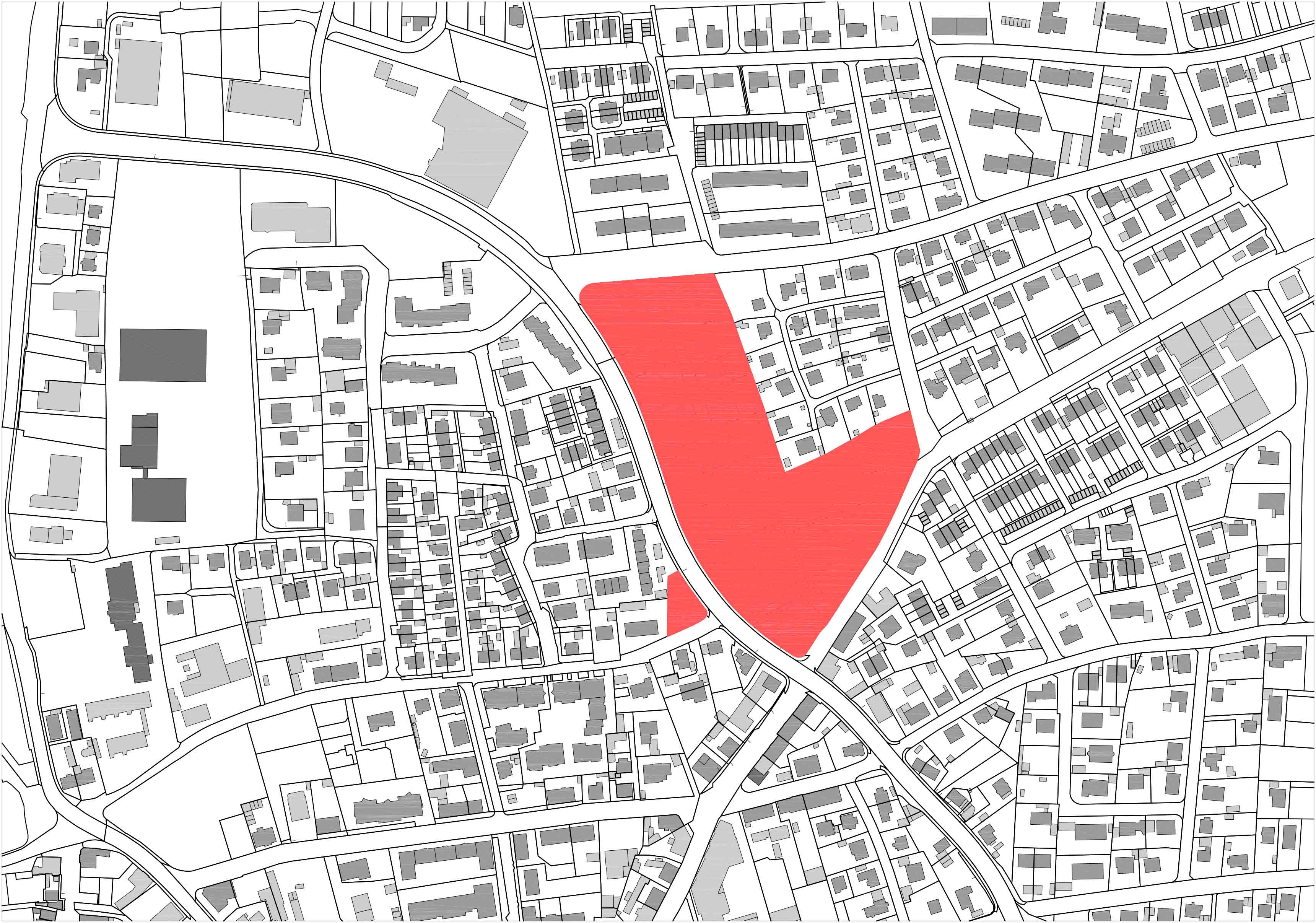 Die farbige Fläche beschreibt den Bereich des Planungsgebietes. Die farbige Fläche beschreibt den Bereich des Planungsgebietes.